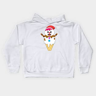 Waffle ice cream Christmas Snowman Kids Hoodie